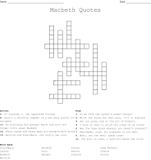 Without losing anymore time here is the answer for the above mentioned crossword clue. Macbeth Quotes Crossword Wordmint