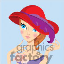 Clip Art Of Lady Wearing A Red Hat 382228 Red Hats Hat Clipart Red Hat Society