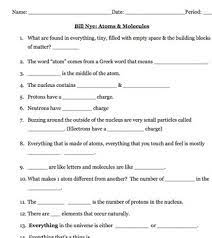(for complaints, use another form ). Bill Nye Atoms And Molecules Video Worksheet By Mayberry In Montana