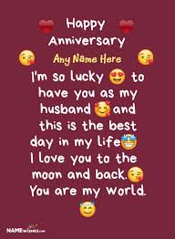 Everyone gives gifts to his wife on his anniversary day. Happy Anniversary Wishes With Name Edit For Whatsapp Status