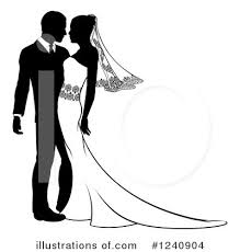 Just married , newlyweds, bride and groom set. Wedding Couple Clipart 1240904 Illustration By Atstockillustration