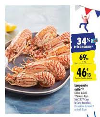 La langouste est un crustacé prisé, proche du homard mais les pinces en moins, à la chair dense et ferme. Offre Langouste Cuite 34 D Economies Chez Carrefour