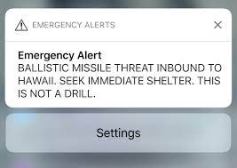 On the morning of saturday, january 13, 2018, a ballistic missile alert was accidentally issued via the emergency alert system and wireless emergency alert system over television, radio, and cellphones in the u.s. Hawaii Panics After Alert About Incoming Missile Is Sent In Error The New York Times