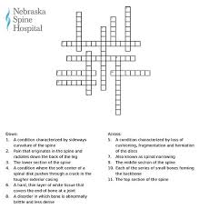 Bone comprises the structure of the skeletal system and provides lever arms for locomotion. Spine Crossword Puzzle Nebraska Spine Hospital