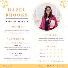 Download sample resume templates in pdf, . Free Vector Wedding Planner Resume Template With Photo
