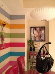 Perfect Idea For A Dull Corner Wall Change Up The Color Scheme A Bit To Match Decor Striped Walls Home Woman Bedroom