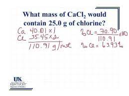 3 15 Mass Of Cacl2 Containing Chlorine Youtube