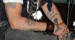 Johnny got this tattoo inked by the tattoo artist, mark mahoney, in 2003, after the completion of shooting of the film. Johnny Depp Tattoos Tattoos Styles And Meanings Johnny Depp Tattoos Johnny Depp Celebrity Tattoos
