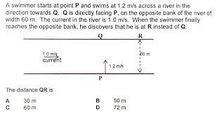 Kinematics Swimmer In River With Current Find Distance Downstream Evan S Space