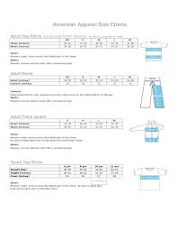 american apparel size charts free download