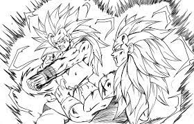 Funny dragon ball z coloring page for kids. Ssj3 Goku Vs Ssj3 Vegeta Coloring Pages Coloring And Drawing