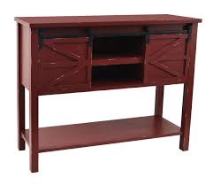 Your source for classic curated collections of home furnishings, accessories, and gifts. Antique Farmhouse Console Table With 2 Sliding Barn Doors And Shelf Space In The Middle In Antique Red Walmart Com Walmart Com