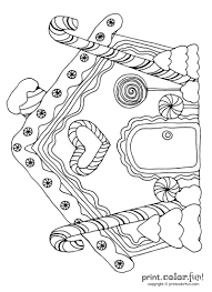 Gingerbread House With Candy Canes Candy Cane Coloring Page Christmas Coloring Pages Coloring Pages