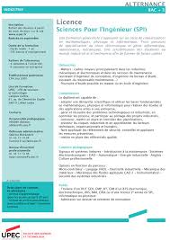Je suis actuellement en bts assistant de gestion en alternance, je souhaites me réorienter vers la licence de science du langage dans l'optique de devenir professeur des écoles. Licence Sciences Pour L Ingenieur Parcours Sciences Pour L Ingenieur Upec