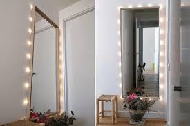 Making A Lighted Mirror With Ikea Nissedal Ikea Hackers Diy Mirror With Lights Ikea Mirror Hack Lights Around Mirror