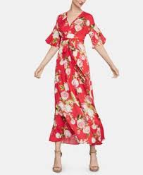 Bcbgmaxazria Floral Print Faux Wrap Maxi Dress Light Mauve Kimono Maxi Dress Maxi Wrap Dress Womens Maxi Dresses
