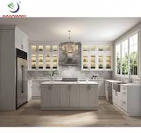 Thailand American Standard Kitchen Cabinet Factory Ready to Assemble Solid  Wood White Shaker Kitchen Cabinets Set