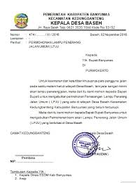 Contoh Surat Permohonan Lampu Penerang Jalan Lpju