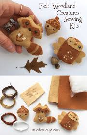 Sew Your Own Adorable Mini Felt Woodland Creatures With A Kit From Little Dear You Ll Love Stitching Up A Tiny Felt Crafts Patterns Felt Diy Embroidery Craft
