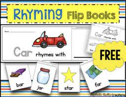 Free Rhyming Flip Books Literacy Center Worksheets Free Rhymes Rhyming Activities Flip Book