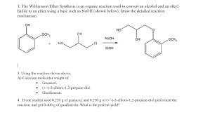 Mechanism of williamson's synthesis * it is a typical sn 2 reaction. Solved 1 The Williamson Ether Synthesis Is An Organic Re Chegg Com