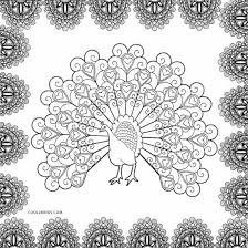 Apple tree overhanging a peacock and its wonderful plumage. Printable Peacock Coloring Pages For Kids