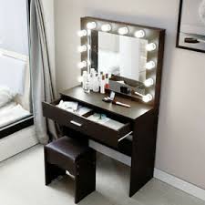 makeup vanity table stool set drawers