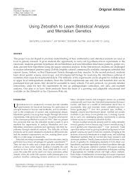 If a gene is heterozygous it will have two different alleles for the same gene, thus in case of monohybrid cross where only a. Pdf Using Zebrafish To Learn Statistical Analysis And Mendelian Genetics