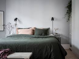 I Think This Bedroom Looks So Fresh And Cozy The Light Grey Walls Give A Very Soft Effec Gray Bedroom Walls Grey Bedroom With Pop Of Color Grey Green Bedrooms