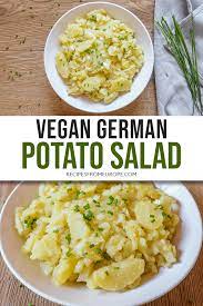 Vegan German Potato Salad Swabian Style Recipes From Europe Recipe German Potato Salad German Potato Salad Recipe Interesting Food Recipes