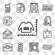 Set Of 13 Transparent Editable Icons Such As Size Chart Vga