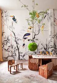 Love This Mural Tropical Birds Mural By Pablo Piatti Decor Boho Interior Design Boho Interior