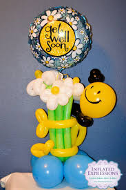Get well flowers and balloons delivery. Get Well Soon Smiley Balloon Bouquet Get Well Balloons Balloon Gift Balloon Bouquet Diy