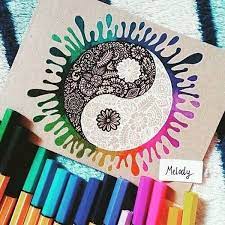 40 Creative And Simple Color Pencil Drawings Ideas Sharpie Art Mandala Design Art Zentangle Art