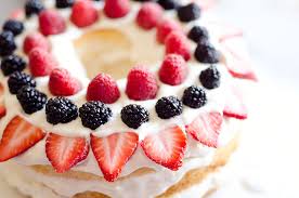 Christmas baking & dessert recipes. Light Berry Angel Food Cake 15 Minute Dessert