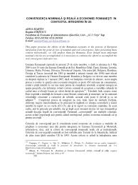 Tratatul de la maastricht prevede că pentru a adera la uniunea monetară şi economică o tară membră a u.e. Convergenta Nominala Vs Convergenta Reala