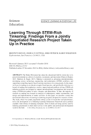 Maybe you would like to learn more about one of these? Pdf Learning Through Stem Rich Tinkering Findings From A Jointly Negotiated Research Project Taken Up In Practice