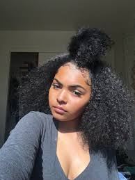 Basically, hairstylists recommend keeping curly hair on its longer side, since the weight contributes to taming girls with oblong faces can rock large curls packed into a rounded voluminous hairstyle like this one, since it adds width, balancing a long face. Pin On Black Girls Hairstyles