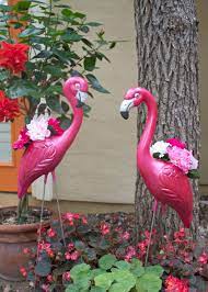 Make Flamingo Planters For Your Summer Decorating Flamingo Decor Flamingo Yard Art Flamingo Garden