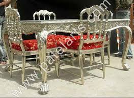 Silver Dining Set Dining Table Silver Dining Sets Manufacturers India Antique Royal Silver Dining Set Silver Dining Ta In 2020 Udaipur Dining Room Sets Victorian