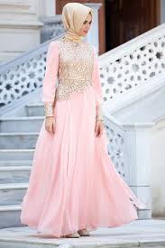 2019 Tesettur Abiye Modelleri Pembe Uzun Klos Etekli Gold Gupur Dantelli Elbiseler The Dress Moda Stilleri