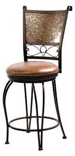 24 low back metal counter stool height bar stools with wooden seat set of 4 for home kitchen barstools. Powell Bar Stools Tables 24 Inch Bronze With Muted Copper Stamped Back Bar Stool Westrich Furniture Appliances Bar Stools