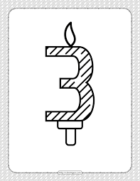 40+ birthday candle coloring pages for printing and coloring. Third Year Birthday Candle Outline Coloring Page