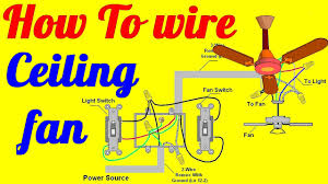 At the hot end, the incoming hot wire is connected to the. How To Wire Ceiling Fan With Light Switch Youtube