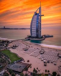 Sunset In Burj Al Arab غروب الشمس في برج العرب Dubai City Dubai Hotel Travel