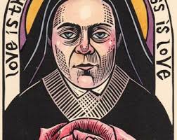 Saint Therese of Lisieux Icon Doctor of the Church Mystic Original Block  Print