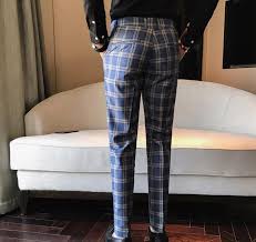 Black And White Check Pants Mens Blue Formal Plaid Pants For Him 208 Mens Dress Pants Mens Plaid Pants Men Dress