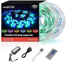 Amazon Com Daybetter Led Strip Lights Waterproof 10m 32 8 Ft Color Changing Rgb Smd 3528 600 Leds In 2020 Led Strip Lighting Strip Lighting Flexible Led Strip Lights