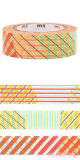 Ruban De Masquage Adhesif Deco Mt En Washi A Rayures Rouges Vertes Et Jaunes Red Green Yellow Washi Tape Washi