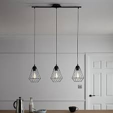 Hang any pendant or other light fixture of 50 lbs. Smertrio Matt Black 3 Lamp Pendant Ceiling Light Diy At B Q